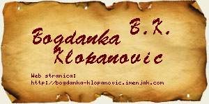 Bogdanka Klopanović vizit kartica